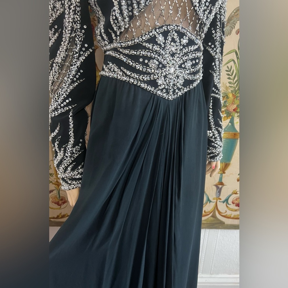 Vintage Black Tie Oleg Cassini Dress - Picture 3 of 16